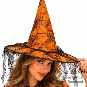 SOMBRERO BRUJA DARK NARANJA